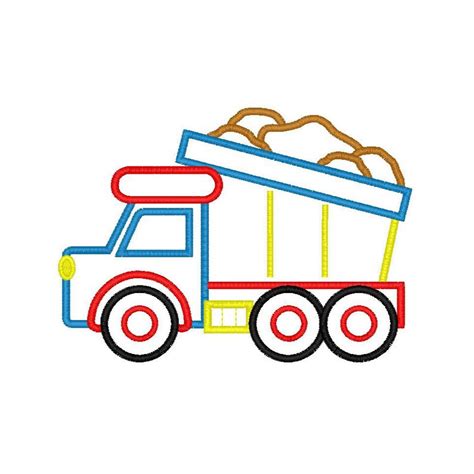 Construction Dump Truck Applique Machine Embroidery Design 3 Etsy