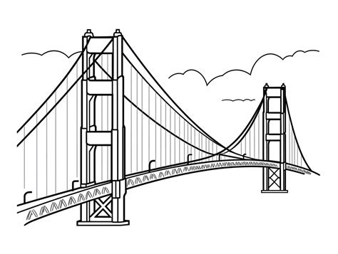 Golden Gate Bridge Coloring Coloring Page