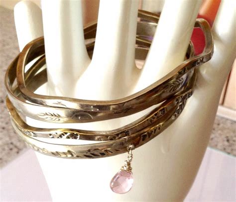 Silver Bangles Four Silver Bangles Crystal Bangle Hand - Etsy