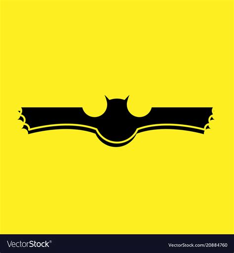 Black Bat Logo With Yellow Background Royalty Free Vector