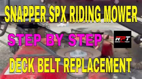 Replace Cutter Deck Belt On Snapper Spx Riding Lawn Mower Youtube