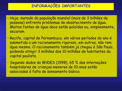 Ppt Saneamento Ambiental Aspectos Atuais Da Escassez De Água