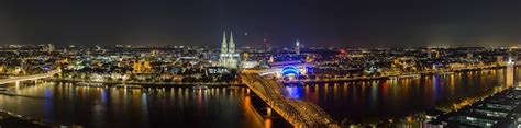 Premium Photo | Cologne night skyline panorama