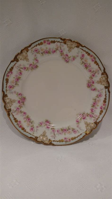 Limoges France Pink Flowers With Gold 6 Inch Plate Etsy Pink