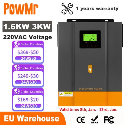 Powmr W W Hybrid Solar Inverter V V V Pure Sine Wave