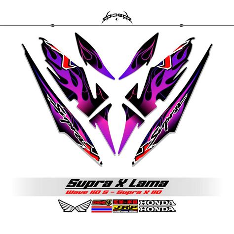 Jual Stiker Striping Honda Supra X Lama Stiker Body Motor Motif Api