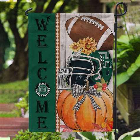 Hawaii Rainbow Warriors Welcome Fall Football Garden Flag - Hearthtops