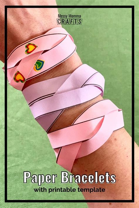 Paper Bracelet With Printable Template Messy Momma Crafts