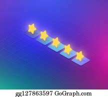 880 Five Star Rating 3D Stars Clip Art | Royalty Free - GoGraph