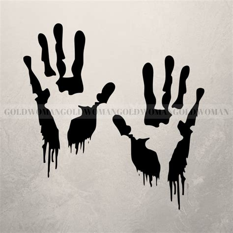 Bloody Dripping Hand Svg Silhouette Halloween Svg Cut Files Etsy India