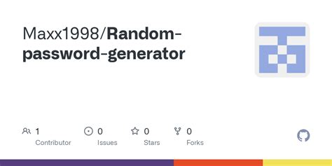 GitHub Maxx1998 Random Password Generator