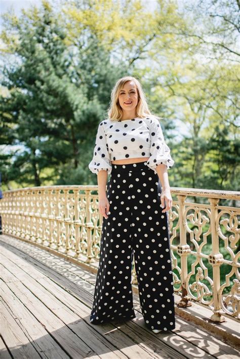 One Blonde Woman Wearing Polka Dot Outfit For Post On How To Style Polka Dots For Spring Summer