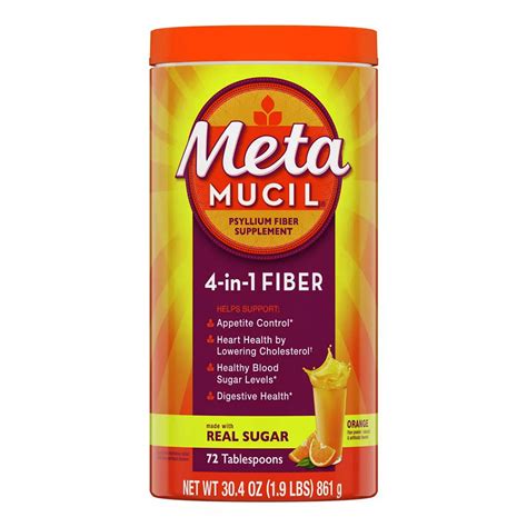 Metamucil Psyllium Husk Smooth Fiber Powder Orange 304 Oz72 Doses