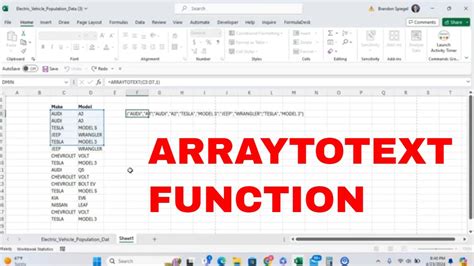 How To Use The Arraytotext Function In Microsoft Excel Format Arrays In Text In Excel Msexcel