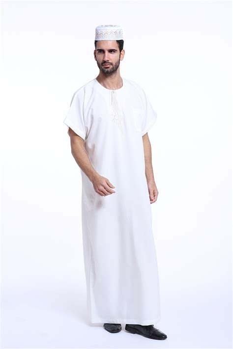 Saudi Thobe Men Galabeya Thoub Abaya Robe Dishdasha Arab Kaftan Muslim