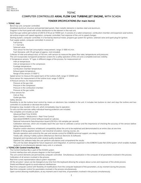 Tgfac Computer Controlled Axial Flow Gas Turbine Jet Engine With Scada