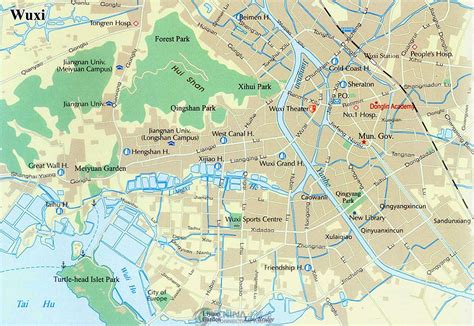 Wuxi Tourist Map, China Wuxi Tourist Map - Wuxi Travel Guide