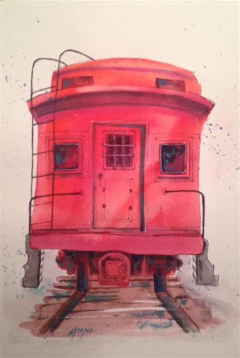 The Red Caboose Painting At Explore Collection Of