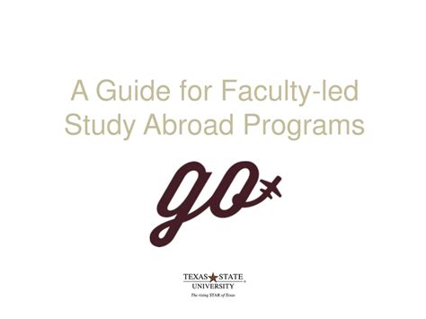 Ppt A Guide For Faculty Led Study Abroad Programs Powerpoint