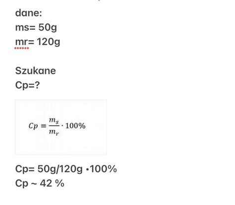 50g Soli Rozpuszczono Wodzie I Otrzymano 120g Roztworu Oblicz Steznenie