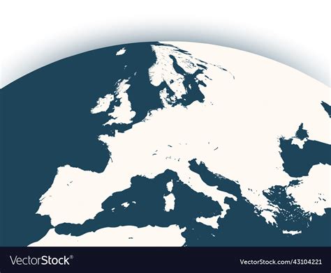 Earth globe with zoom up of europe continent Vector Image