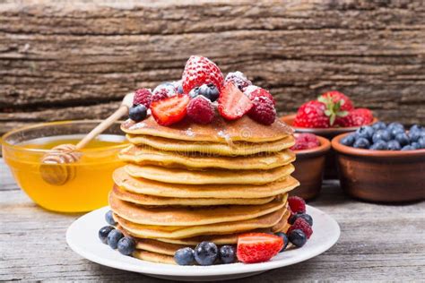 Pancakes with berries stock image. Image of gourmet - 100318507