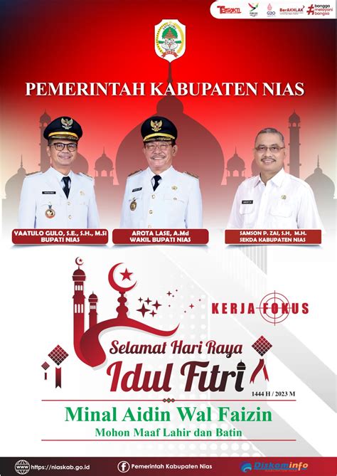 Pemerintah Kabupaten Nias Mengucapkan Selamat Hari Raya Idul Fitri 1444