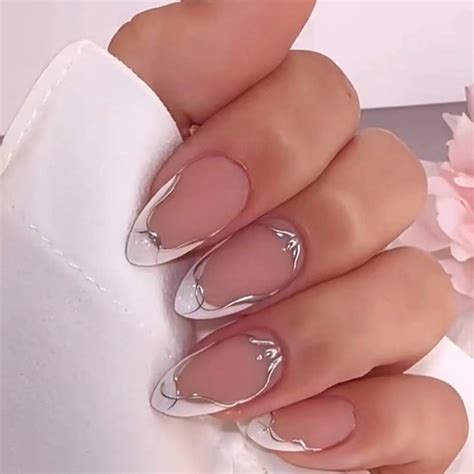 24pcs Matte Pink Press On Nails Almond Short Bhlfrh White