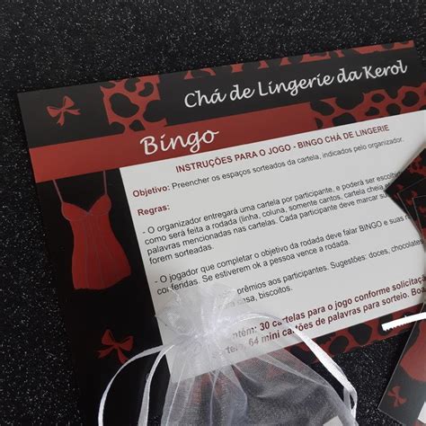 Bingo Chá de Lingerie Oncinha Vermelha Elo