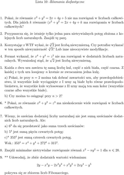 Matematyka Teoria Liczb Z Elementami Kryptografii Lista Algorytm