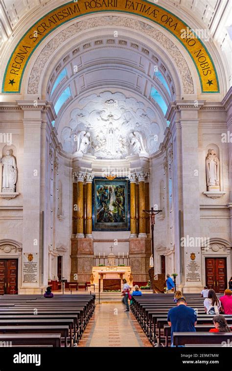 Fatima Portugal May 27 2019 Interior Of The Famous Sanctuary Of