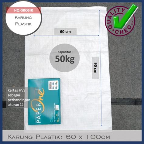 Jual Karung Plastik Premium Polos 60X90 Cm Karung Beras 50Kg Kota