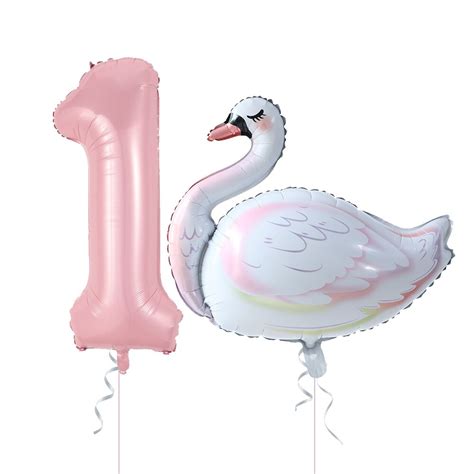 BALLON DECORATIF Number 0 Ballon Flamant Rose En Aluminium Avec