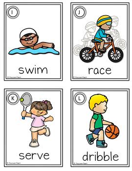 Summer Sports Write The Room Verbs By Playlearnteach Tpt