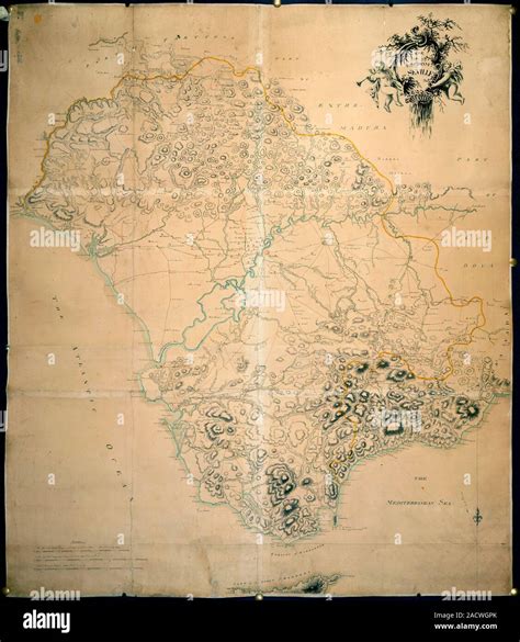 Mapa del reino de Sevilla en España en 1769 publicado en 1769