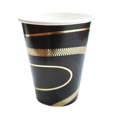 Set De Vasos De Polipapel Negro Con Ondas X U Kingo Cotill N