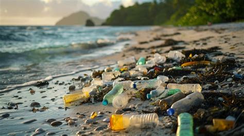 La contaminación marina Las playas sucias con basura plástica y otros