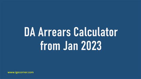 Da Arrears Calculator From Jan Central Government Employees News