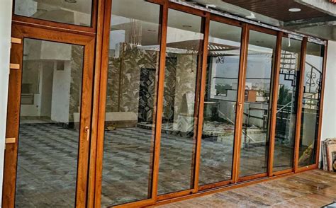 Wooden Colour Upvc Sliding Doors For Home Interior At Rs Sq Ft In