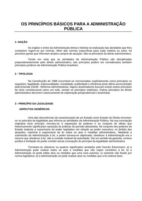 PDF OS PRINCÍPIOS BÁSICOS DA ADMINISTRAÇÃO PÚ PDF fileAlém das