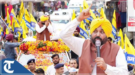 Punjab CM Bhagwant Mann Takes Out Roadshow In Support Of AAP Candidate