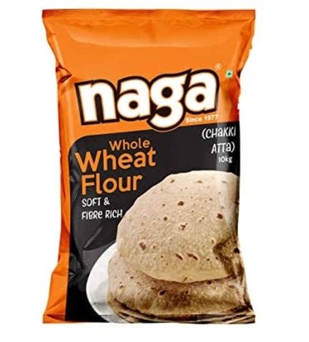 Naga Whole Wheat Flour Chakki Atta With Soft And Fibre Rice And 12