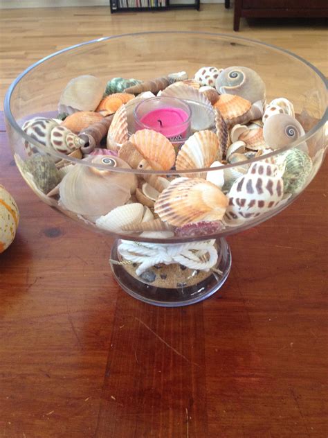 This Is A Fun Beachy Centerpiece That I Made Out Of A Large Glass Vase