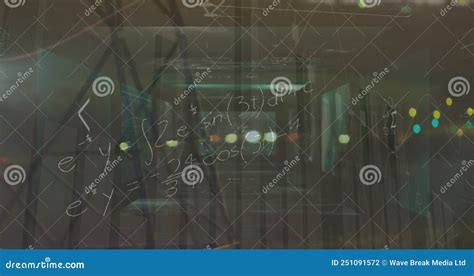 Animación De Ecuaciones Matemáticas Sobre Procesamiento De Datos