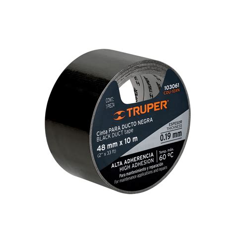 Cinta Negra Para Ducto 10m X 48mm Espesor 0 19mm Truper Cintas Para