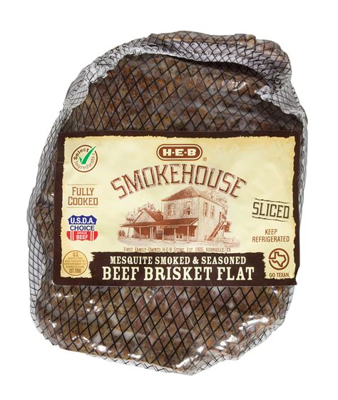 H E B Select Ingredients Fully Cooked Brisket Flat Sliced Mesquite Shop Beef At H E B