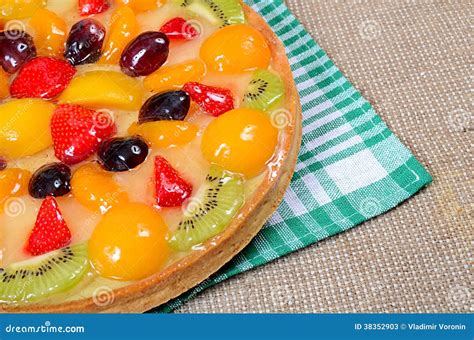 Cake from Shortcake Dough with Fruit Stock Image - Image of fruit, calories: 38352903