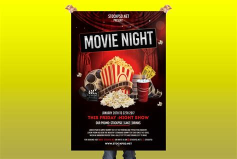 Movie Night – Free PSD Flyer Template - PixelsDesign