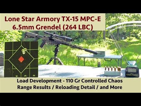 Lone Star Armory TX 15 MPC E Load Development Controlled Chaos 110 Gr