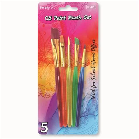 96 Units of Five Piece Oil Paint Brush Set - Paint, Brushes & Finger ...